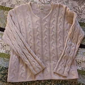 Eddie Bauer beige pull on cotton sweater M